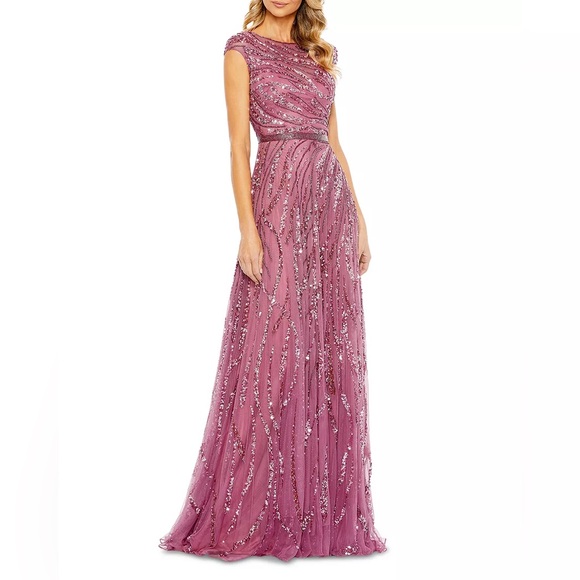 Mac Duggal Dresses & Skirts - Mac Duggal • Cap Sleeve Boat Neck Gown